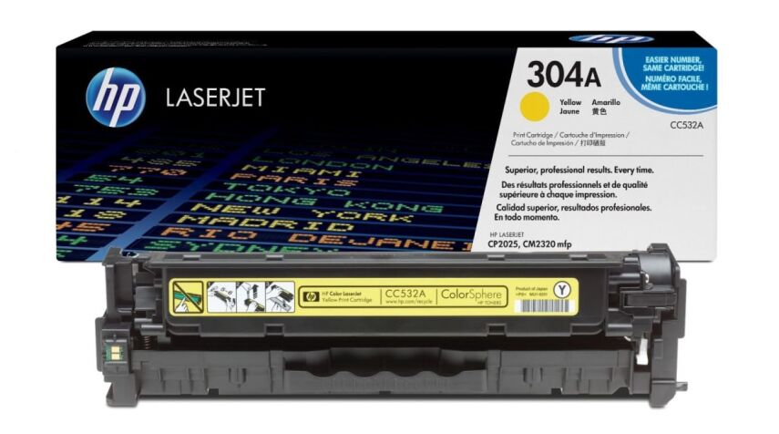 HP CC532A Orjinal Sarı Toner (304A) - 1