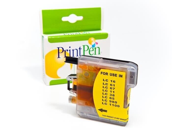 PRINTPEN BROTHER LC-38,61,65,67,980,1100 Sarı Mürekkep Kartuş Yüksek Kapasite (13,0ml.) - 1